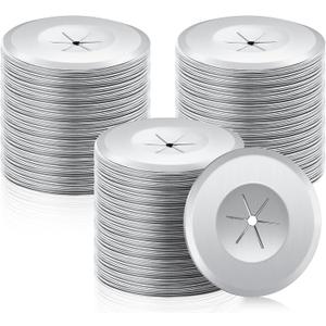 1.5 Inch Perforated Insulation Pins Self Locking Washers Flat Washer Round Galvanized Steel Plaster Washers for Wall and Ceiling (500 Pieces)