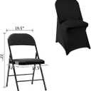 36 PCS Waterproof Stretch Spandex Folding Chair Covers, Dining Room Chair Slipcovers Protector for Wedding, Banquet, Party, Holidays, Celebration and DecorationBlack