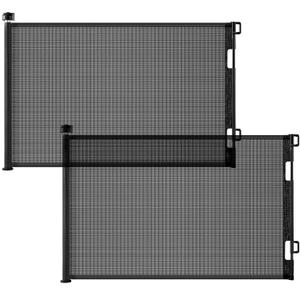 Cumbor 2 Pack Baby Gate Retractable Gates for Stairs, Mesh Dog Gate for The House, Wide Pet Gate 33" Tall, Extends to 55" Wide, Long Child Safety Gates for Doorways, Hallways, Indoor/Outdoor(Black) (55" Wide (2 Pack))