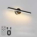 Picture Lights for Wall, 13.5inches Picture Light Battery Operated,Wireless Indoor Wall Lights with Remote,Rechargeable Horizontal Light Battery for Gallery,Artwork,Portrait (Matt Black)