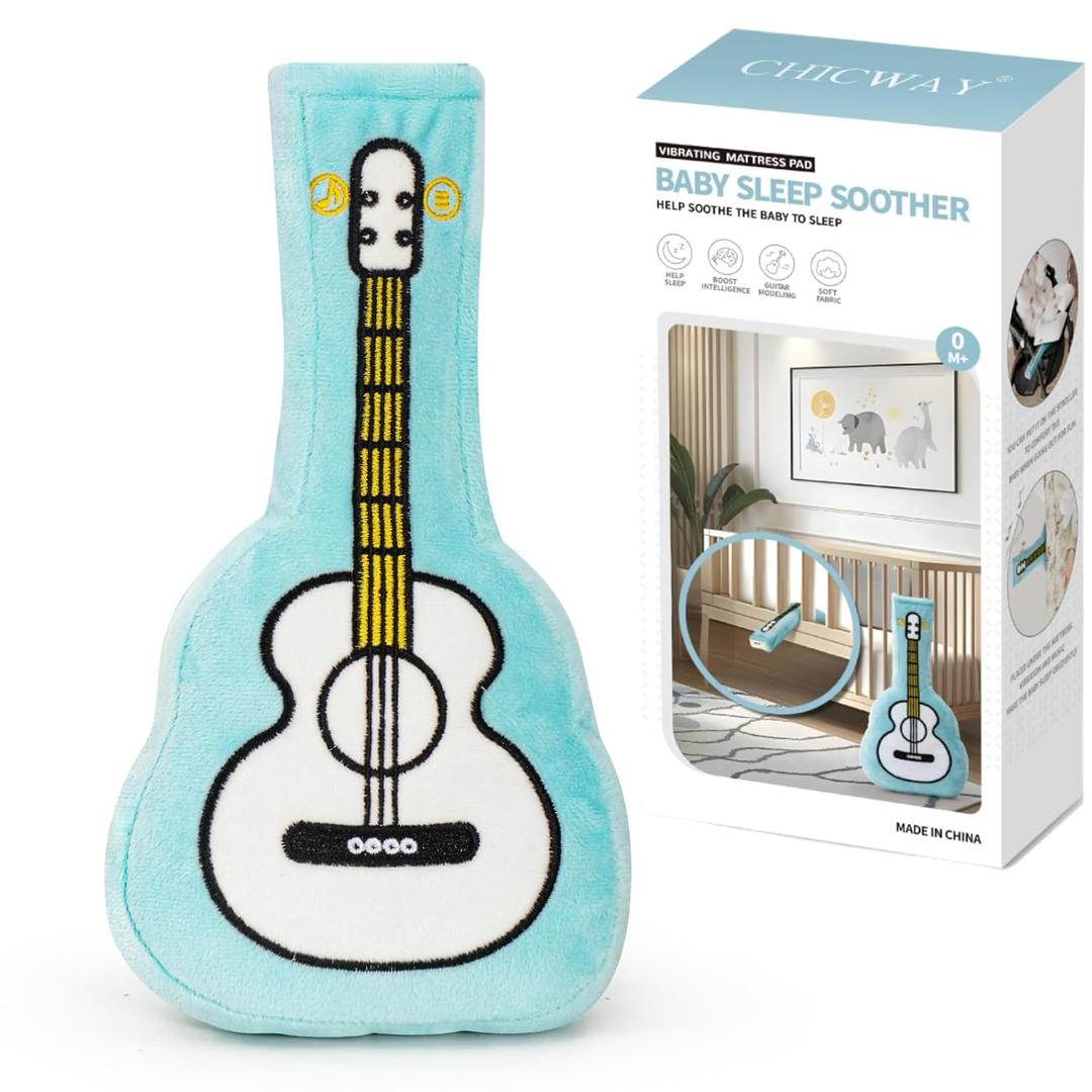 Baby Crib Vibrating Soother, 3 Vibration Modes 5 Soothing Sounds for Colic Calm, Bassinet Vibrating Soother, Newborn Essential, Baby Shower & Registry Gift (Small)