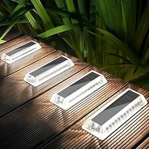 Lacasa Solar Deck Lights, Solar Lights Outdoor Waterproof IP68, Only 3 Pack Solar Powered Pathway Yard Driveway Step Landscape Light, LED Lighting 50LM for Garden Path Walkway Stair Patio, Cool White 6000K
