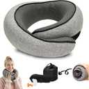 Travel Neck Pillow for Airplane, Memory Foam Travel Neck Pillow, Adults turtle neck pillow Ergonomic Support for Airplane Car Home Office Sleep, Packable Compact Portable Adults Turtle Pillows (Grey)