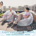 Realspring Inflatable Bean Bag Chair for Adult Bean Bag Sofa Chair Blow up Inflatable Furniture for Outdoor Living Room Bedroom Balcony Travel Party Gift Accessories(Blue Glitter,2 Pcs)