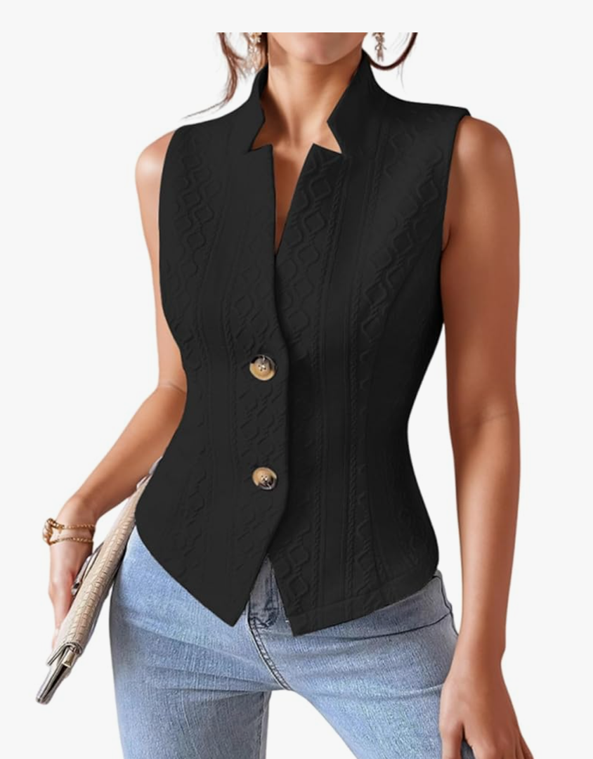 Women's Sleeveless Blazer Summer Casual Fully Lined Vest Tank Business Casual Work Trendy Elegant Outfits 2025 S