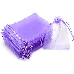 Purple Organza Gift Bags Marbles Coins Bags with Drawstring Party Wedding Bags Pouches Candy Bags