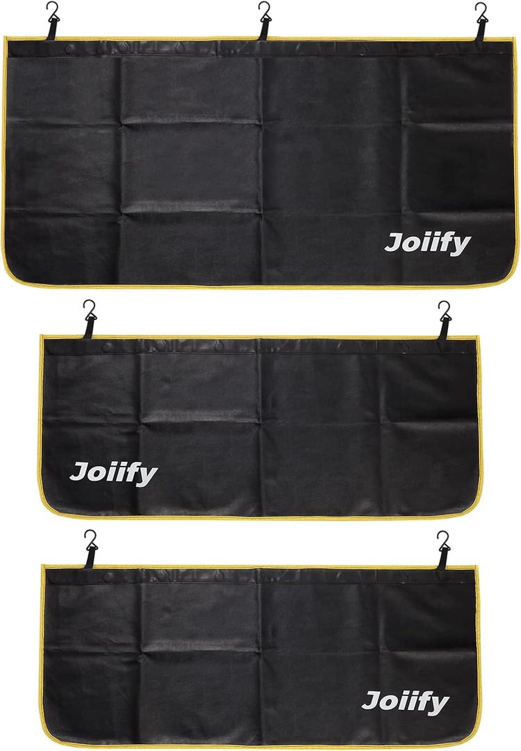 Thicker Fender Covers for Mechanics with 25 Stronger Magnets & Hooks, 3 Pcs Car Fender Protector Mat, Size Large