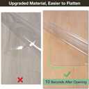 Crystal Clear Floor Mat 57ft, Upgraded Easy Flat Waterproof Vinyl Rug Cover, Large Stain-Resistant Plastic Area Rug Floor Protector for Kitchen, Dining Room, High-Traffic Areas
