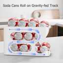Sotfamily FIFO Soda Can Organizer for Pantry/Fridge, Automatic Rolling Pop Can Dispenser/Storage/Holder/Container for Refrigerator or 12" Deep Shelf, Space-Saving Drink Organizer for 24 Standard Cans