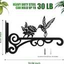 4-Pack 10 Inch Aesthetic Plant Hanger Indoor and Outdoor Metal Hanging Plant Bracket with Hummingbird Pattern Heavy Duty Plant Hooks for Hanging Flower Baskets, Bird Feeder, Wind Chime, Lantern