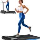 DeerRun Under Desk Walking Pad Treadmill for Home & Office, 6% Manual Incline, 2.5 HP, 0.6–3.8 MPH Walking Speed, 300 lb Capacity, App & Remote Control