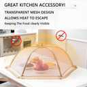 3-Pack Extra Large Food Cover, 32"x32" Pop-Up Food Nets, Mesh Food Covers Tent Umbrella for Outdoors, Screen Tents, Parties Picnics, BBQs, Reusable and Collapsible Food Tents Rotundity 32"x32"