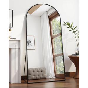 Suidia Full Length Mirror, 58"x21" Floor Standing Mirror Freestanding, Full Body Mirrors with Stand for Bedroom, Hanging Mounted for Living Room Cloakroom, Black, Arched Style Suidia Full Length Mirror, 58"x21" Floor Standing Mirror Freestanding, Full Body Mirrors with Stand for Bedroom, Hanging Mounted for Living Room Cloakroom, Black, Arched Style