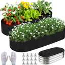 2 Sets 4 x 2 x 1 ft Raised Garden Bed Liner Bag, Breathable Grow Bed Fabric Liners with Clips and Gloves, Garden Box Non Woven Bag for Outdoor Plants Growth Keep Soil Isolation (No Garden Bed)