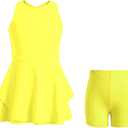 Handfrog Kids Girls Tennis Golf Dress Outfit Sleeveless Dress with Shorts Pockets 2 Piece Sport Athletic Sets 10