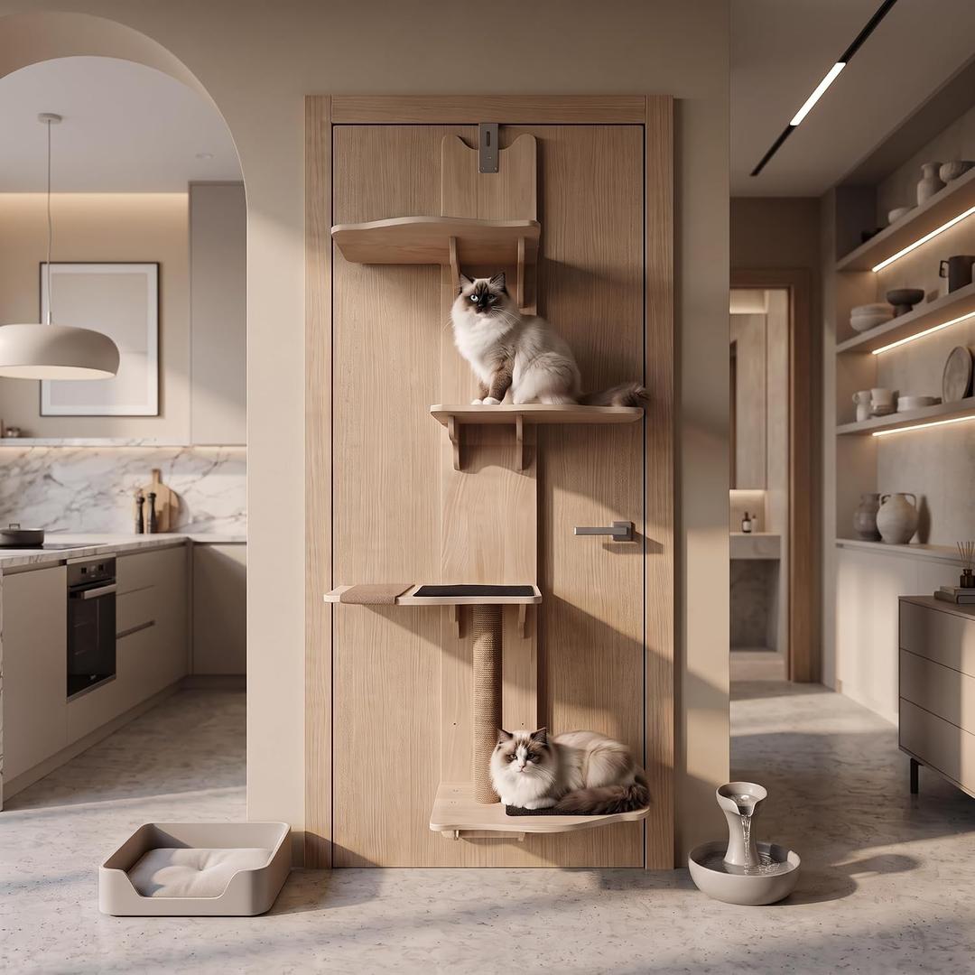 Door Hanging cat Tree, Door Hanging cat Shelf, 11.8"L x 21.6"W x 67"H
