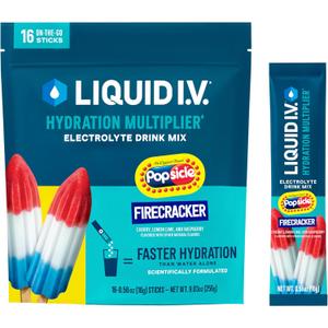 Liquid I.V. Hydration Multiplier - Popsicle Firecracker | Electrolyte Powder Drink Mix | 1 Pack (16 Servings)