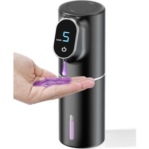 Automatic Soap Dispenser,Kitchen Bathroom,Modern Smart Home,USB Type-C Rechargeable,Long Battery Life,Hands-Free Touchless,5-Level Adjustable,320ML 10.8OZ,IPX6-Waterproof(Gel-Black)