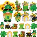 Hollowfly 12 Pack St. Patrick's Day Treat Boxes Irish Shamrock Leprechaun Table Decorations Clover Paper Candy Cookie Gift Box Bags Flower Vase for St. Patrick's Spring Activity Home Tabletop Decor