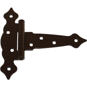 Shed Windows and More (Set of 6) T Hinges Fancy Decorative 5" Heavy Duty Strap Hinge Shed Door Style Decorative W/Screws, Storage Building Garage Barn Door