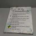 Kas Home Ten Commandments Wall Decor Bible Verse Canvas Wall Art Motivational Positive Quotes Framed Artwork Decor Gift for Living Room Bedroom (White -The Ten, 12x15 inch)