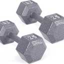 CAP Barbell Cast Iron Hex Dumbbell | Multiple Options (25 lb, Gray, Pair)