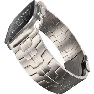 LULULOOK Grade 2 Pure Titanium Ultra 3 Band, Men's Lightweight Titanium Metal Band for Apple Watch Ultra 3/Ultra 2 / Ultra 49mm with Foldable Clasp