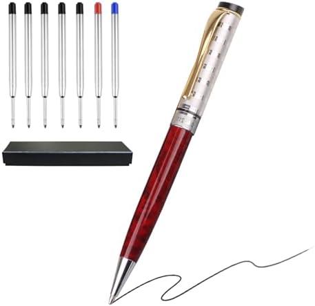 Shiduode Luxury Ballpoint Pens, Retractable Metal Pen with 7 Refills (Black, Blue, Red) for Smooth Writing - Executive Office Desk Accessories, Ideal Gifts for Professionals, Teachers, Nurses