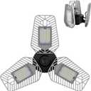 LZHOME LED Garage Lights, Deformable Ceiling Light 9000 Lumens, 82W CRI 80 Shop Light, Adjustable Garage Lights, Led Lighting (No Motion Activated) (1-Pack)