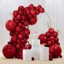 PartyWoo Burgundy Balloons 145 pcs Different Sizes of 18 12 10 5 Inch Dark Chestnut Red Maroon Balloon Arch Kit Garland for Birthday Graduation Anniversary Cherry Casino Party Decorations Red-Y62