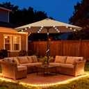 ABCCANOPY Durable Solar Led Patio Umbrellas with 32LED Lights 9FT (khaki)