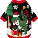 Dog Christmas Sweater Funny Dog Christmas Outfit Soft Warm Turtleneck Knitted Pet Clothes Cold Weather Puppy Clothes for Small Medium Dogs Cats