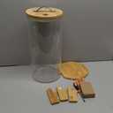 Beverage Dispenser 2.9 Gallon with Spigot Glass Water Dispenser for Parties, Bars, Restaurants (11Lwith Wood Stand Drink Dispensers