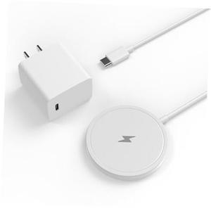 Wireless Charger, 15W Max Fast Magnetic Wireless Charging White with Adapter