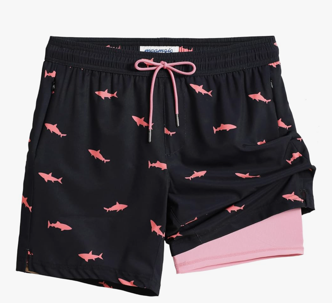 maamgic 2 in 1 Mens Swim Trunks 7 Inch Swim Shorts Swim Suits Board Shorts
 Size M