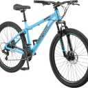 Mongoose Grafton Mountain Bike, 21 Speed, Aluminum Frame, Knobby Mountain Tires, Suspension Fork, Trigger Shifters, Mechanical Disc Brakes | Trigger Shifter, Aluminum Frame, Front Suspension, 27.5-Inch Wheels