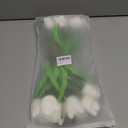Tulips Artificial Flowers 20 Pcs White Fake Tulip Stems Real Touch PU Tulips for Easter Spring Wedding Bouquet Home Centerpiece Floral Arrangement Table Dcor