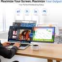 Laptop Screen Extender, 14” FHD 1080P Portable Monitor for Laptop with 100% sRGB, Dual Screen Extender for Laptop 13–17.3”, Plug & Play External Monitor, Business Travel & Home Office