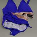 Blooming Jelly Women High Waisted Bikini Sets Tummy Control Swimsuits Color Block Two Piece Drawstring Bathing Suit (Medium, Royal Blue)