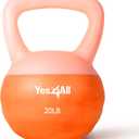 Yes4All Soft Kettlebell, PVC Kettlebells Exercise Weights & Color-Coded Strength Training Kettlebells with 4 Options (5,10,15,20lb), Gentle Hand Weights for Women at Home (20lb - Peach Fuzz)