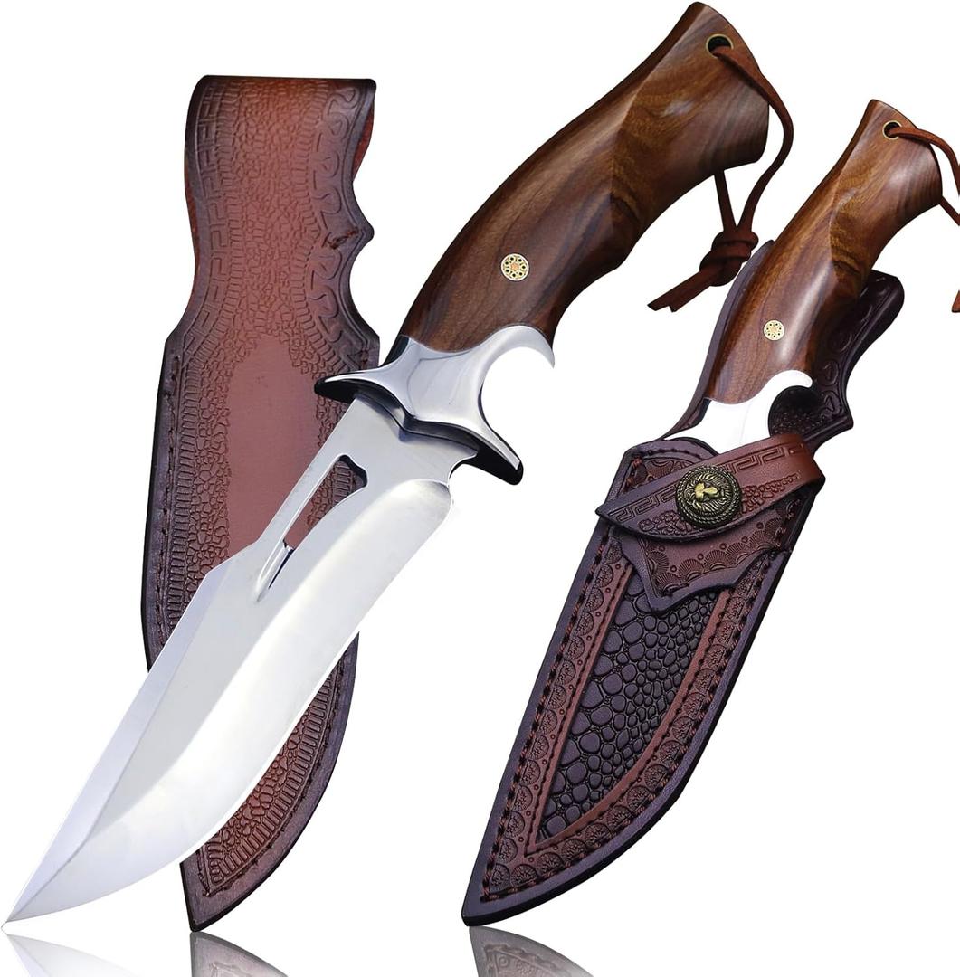 10.4in M390 Sharp hunting knife & scabbard, suitable for outdoor survival, hiking, fishing, EDC, DIY tools, collectibles, gifts