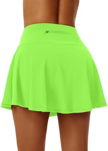 LTMNSZO Women's High Waist Pleated Tennis Skirt Lightweight Athletic Golf Skorts Skirts for Women with 4 Pockets Shorts Small, Light Green