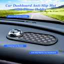 Universal Anti-Slip Car Dashboard Mat with 360 Rotating Phone Holder Multi-Functional Organizer Pad for Phones, Sunglasses, Keys, and Daily Essentials (Gray Black)