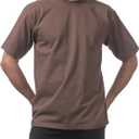 Pro Club Men's Heavyweight Cotton Short Sleeve Crew Neck T-Shirt (Brown, M)