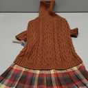 IECOii XL Dog Sweater Dress for Large Dogs Girl, Cable Knit Winter Dress for Female Dogs, Caramel,XLarge, Soft Girl Dog Sweater with Tartan Plaid Skirt Cute Turtleneck Knitwear for Cold Weather (X-Large(Chest:24.4 in/62 cm))