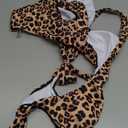 SUUKSESS Women Sexy One Piece Tummy Control Swimsuit Cutout Backless Slimming Swimwear 2025 Cheeky Side O-Ring Bathing Suit (Leopard,Small)