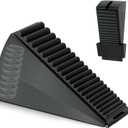 Heavy Duty Large Door Stoppers, Adjustable Spring Loaded Tall Doorstop Jammer Rubber Door Stopper Wedge with Storage Holder for Any Heavy Doors up to 3" Gap, Black