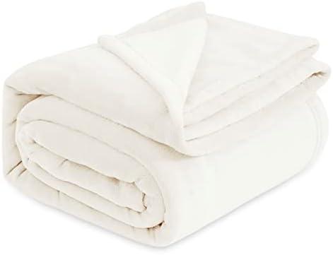 Bedsure Fleece Blankets Cream - Bed Blanket Soft Lightweight Plush Cozy Fuzzy Luxury Microfiber