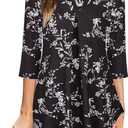 BEPEI Womens Tops Dressy Casual 3/4 Sleeve Blouses V Neck Business Work Shirts (White, L)