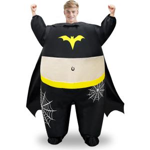 Camlinbo Halloween Chubby Inflatable Costume Men Funny Full Body Blows Up Fat Costume for Adult for Halloween Cosplay Party 